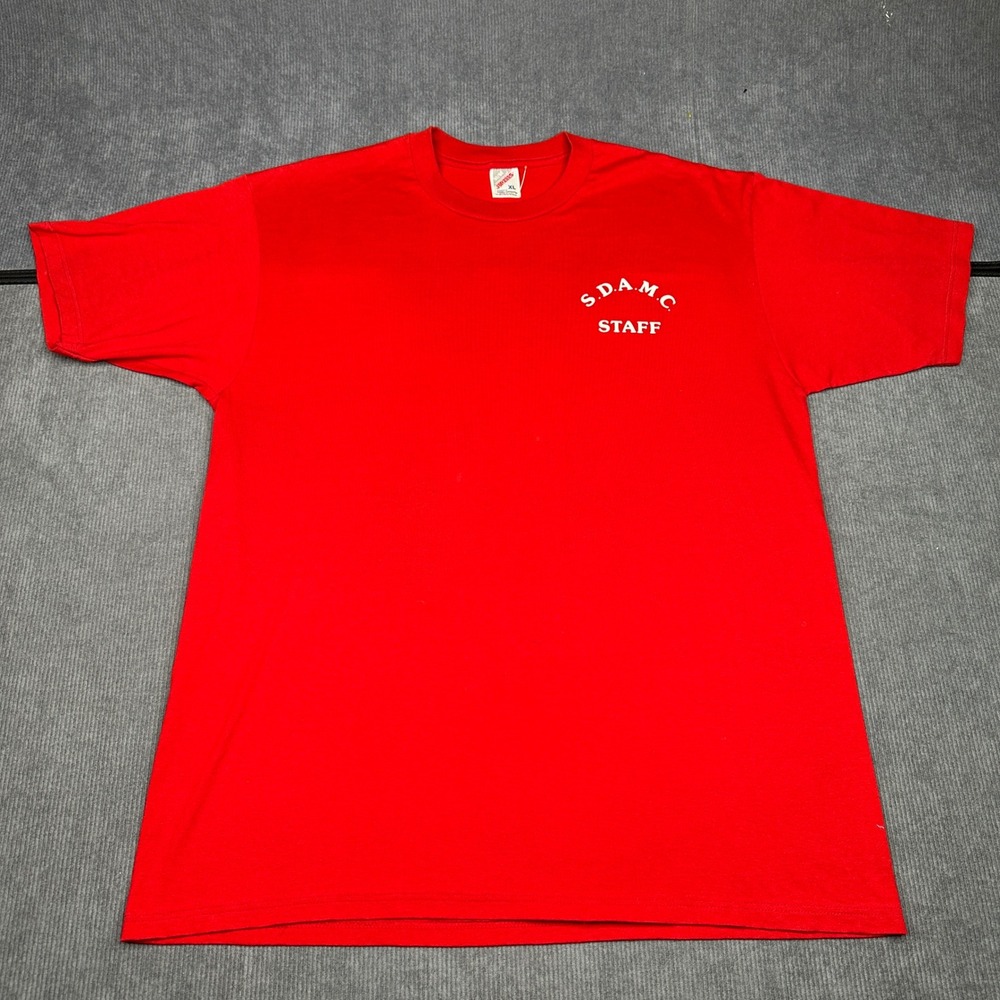 Vintage Jerzees San Diego Antique Motorcycle Club Staff T Shirt Red XL USA Made